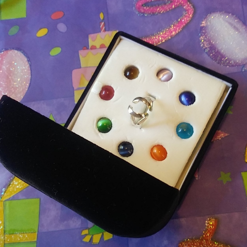.925 Ring w/interchangeable Colored Stones - Picture 4 of 5